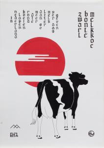 Zwartbonte melkkoe.