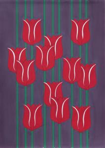 12 rode tulpen .
