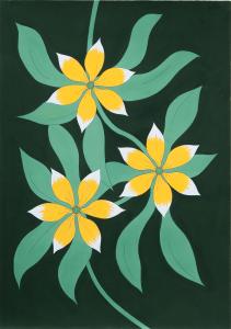 bladeren en bloemen.
